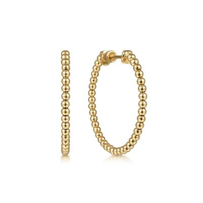 14K Yellow Gold Bujukan Classic Hoop Earrings