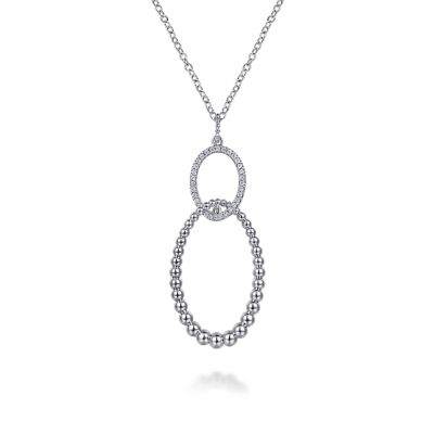 Sterling Silver Bujukan White Sapphire Circle Pendant Necklace