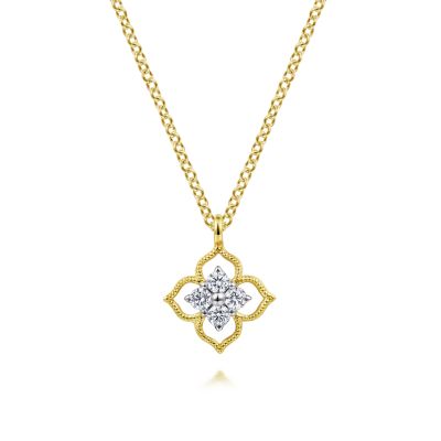 14K Yellow Gold 0.11ctw Diamond Necklace