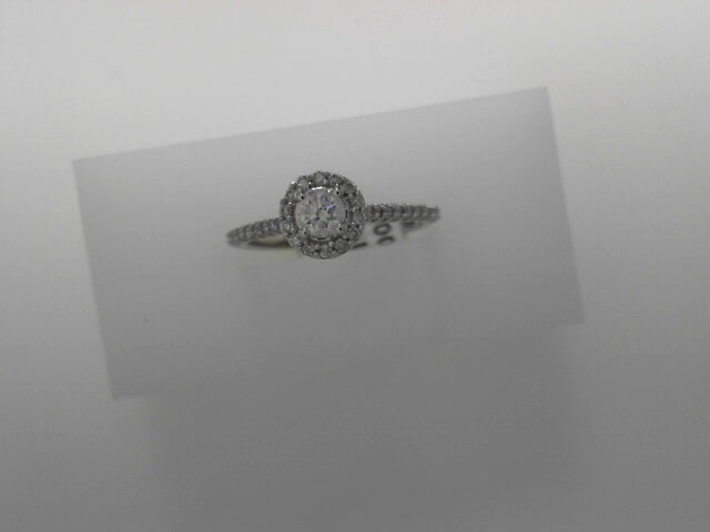 14K White Gold 0.50ctw Diamond Round Cut Engagement Ring