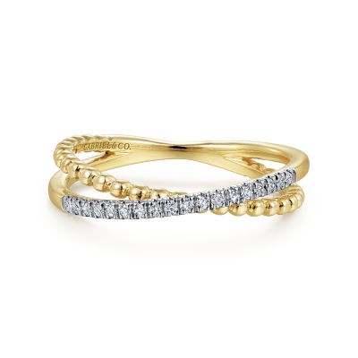 14K Yellow Gold 0.09ctw Diamond Ring