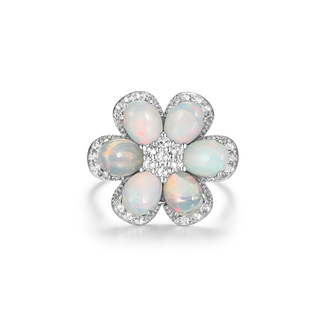 Opal Earrings White Topaz Accents Sterling Silver Opal Earrings White Topaz Accents Sterling Silver