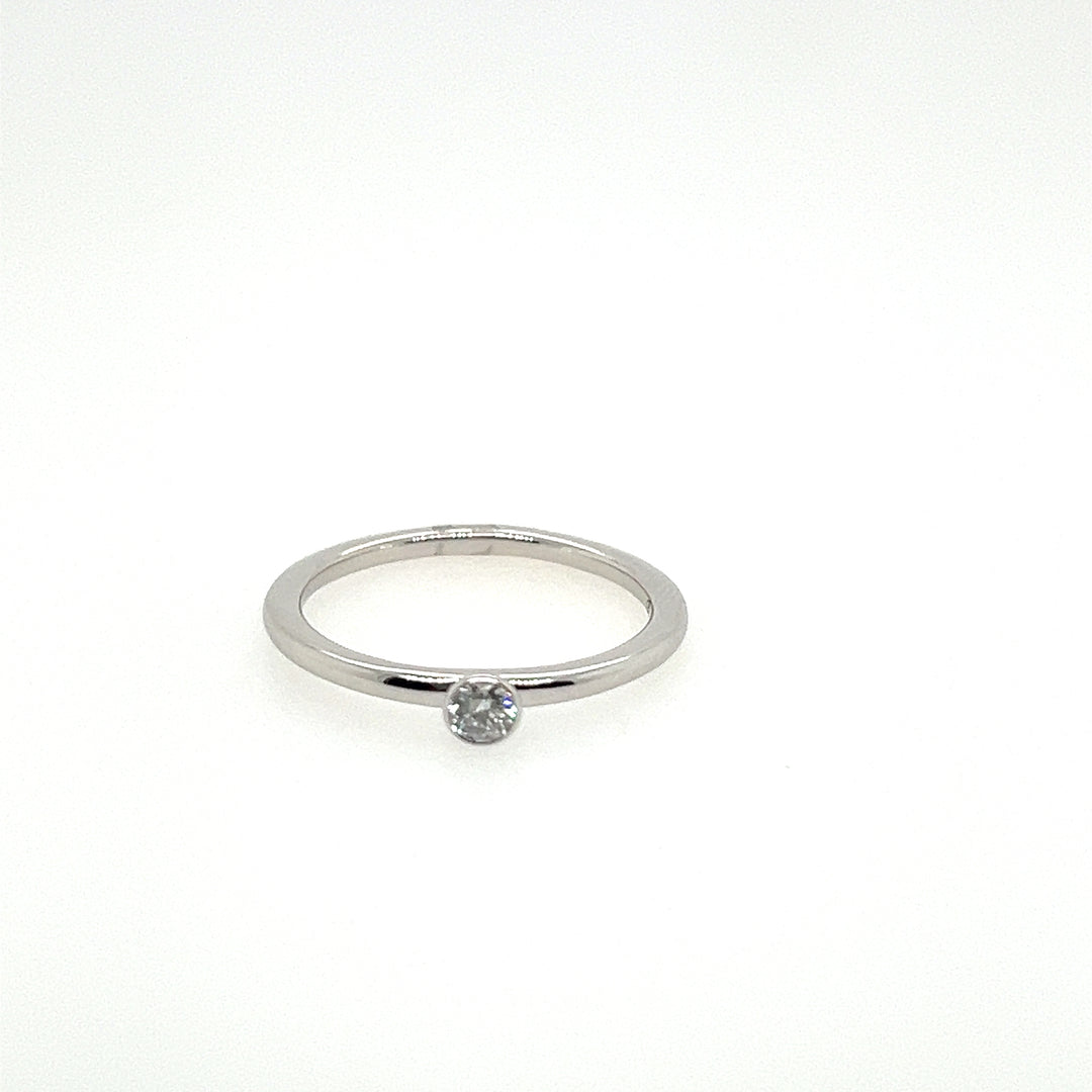 14K White Gold Diamond Stackable Ring