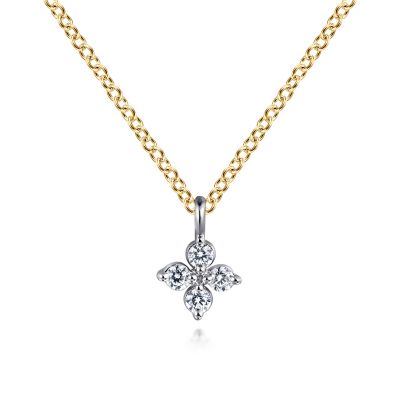 14K Yellow and White Gold 0.08ctw Diamond Necklace
