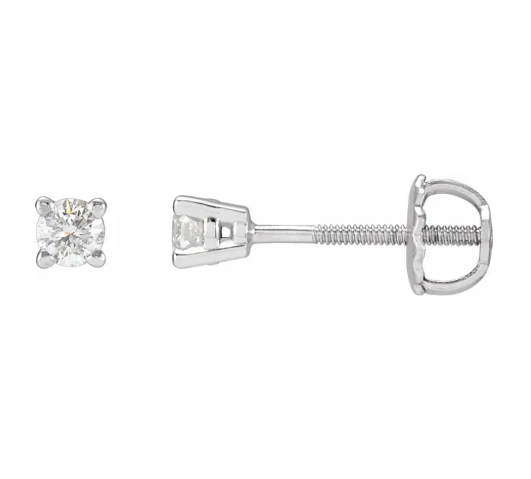 14K White Gold 0.25ctw Diamond Studs