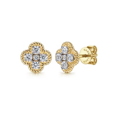 14K Yellow Gold 0.50ctw Diamond Stud Earrings