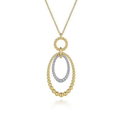 14K White and Yellow Gold 0.24ctw Diamond Necklace